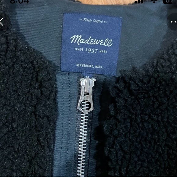 Madewell Size Medium Black Sherpa Vest -excellent Condition - Picture 6 of 8